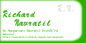 richard navratil business card